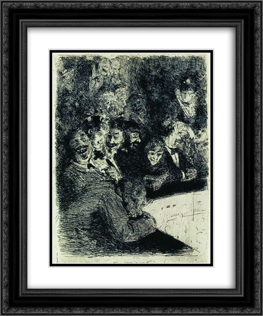 In the upper tier of the theater 20x24 Black Ornate Wood Framed Art Print Poster with Double Matting by Repin, Ilya