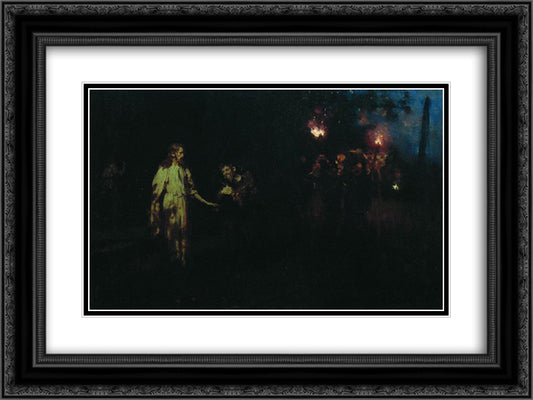 Jesus Christ in the Garden of Gethsemane 24x18 Black Ornate Wood Framed Art Print Poster with Double Matting by Repin, Ilya