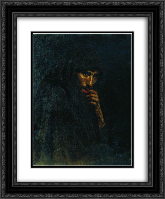 Judas 20x24 Black Ornate Wood Framed Art Print Poster with Double Matting by Repin, Ilya