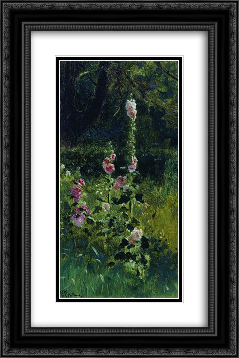 Mallow 16x24 Black Ornate Wood Framed Art Print Poster with Double Matting by Repin, Ilya