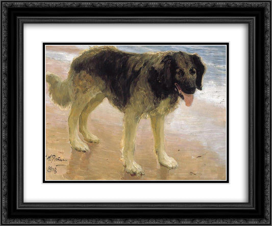 Man's best friend 24x20 Black Ornate Wood Framed Art Print Poster with Double Matting by Repin, Ilya
