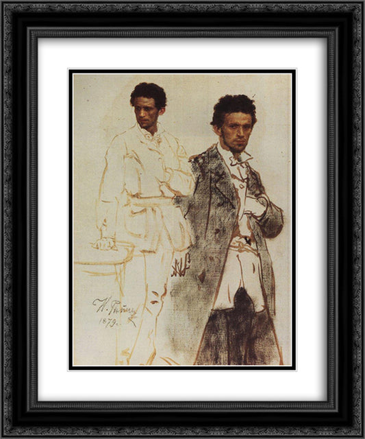 N. Wentzell 20x24 Black Ornate Wood Framed Art Print Poster with Double Matting by Repin, Ilya