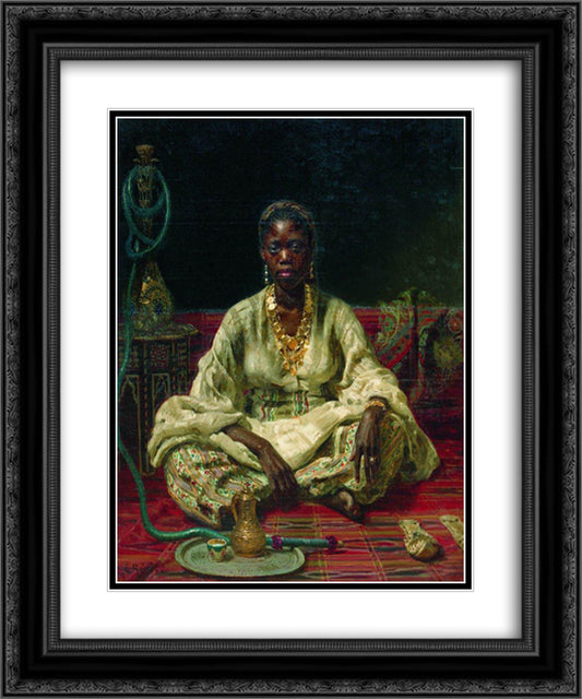 Negress 20x24 Black Ornate Wood Framed Art Print Poster with Double Matting by Repin, Ilya