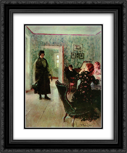 Not expected 20x24 Black Ornate Wood Framed Art Print Poster with Double Matting by Repin, Ilya