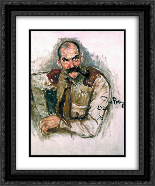 Portrait of A. Gallen Kallela 20x24 Black Ornate Wood Framed Art Print Poster with Double Matting by Repin, Ilya