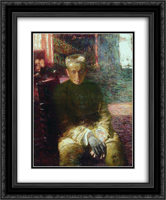 Portrait of Alexander Kerensky 20x24 Black Ornate Wood Framed Art Print Poster with Double Matting by Repin, Ilya