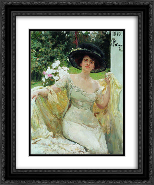 Portrait of Bella Gorskaya 20x24 Black Ornate Wood Framed Art Print Poster with Double Matting by Repin, Ilya