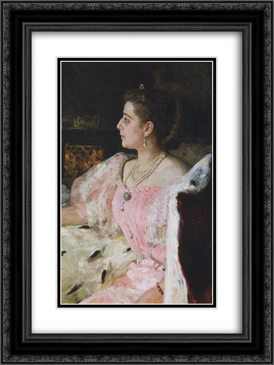 Portrait of Countess Natalia Golovina 18x24 Black Ornate Wood Framed Art Print Poster with Double Matting by Repin, Ilya