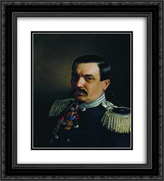 Portrait of Doctor Constantine Franzevich Yanitsky 20x22 Black Ornate Wood Framed Art Print Poster with Double Matting by Repin, Ilya