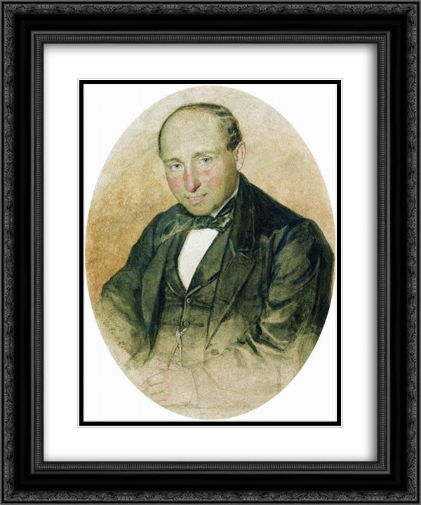 Portrait of Dr. G. Kostrov 20x24 Black Ornate Wood Framed Art Print Poster with Double Matting by Repin, Ilya