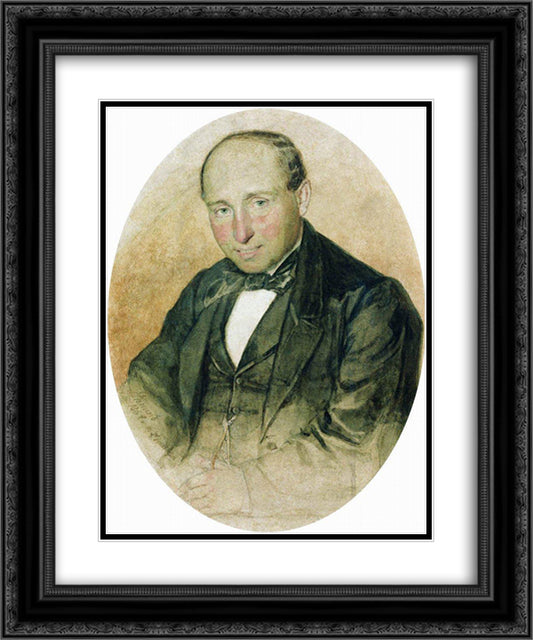 Portrait of Dr. G. Kostrov 20x24 Black Ornate Wood Framed Art Print Poster with Double Matting by Repin, Ilya