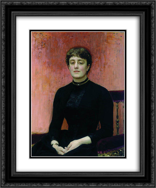 Portrait of Jelizaveta Zvantseva 20x24 Black Ornate Wood Framed Art Print Poster with Double Matting by Repin, Ilya