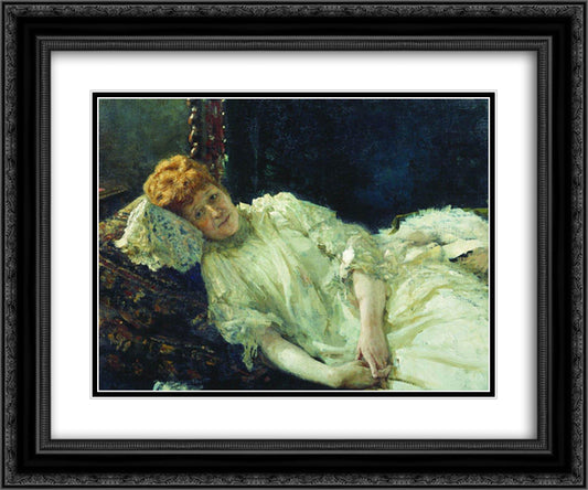 Portrait of Luiza Mersi D'arzhanto 24x20 Black Ornate Wood Framed Art Print Poster with Double Matting by Repin, Ilya