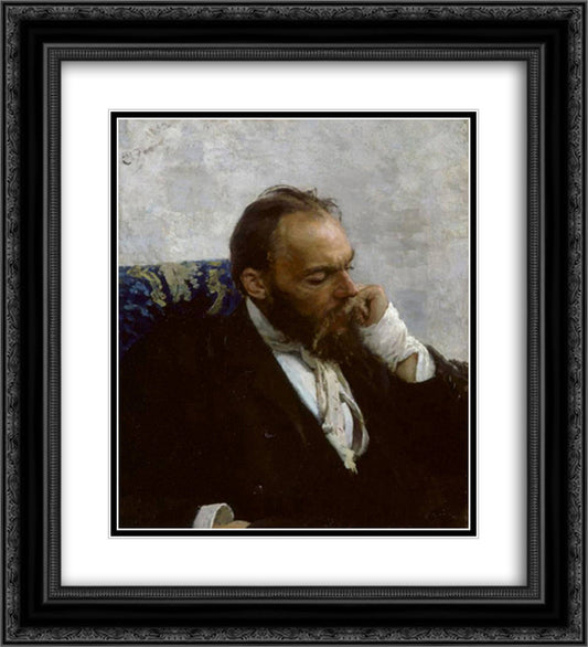 Portrait of Professor Ivanov 20x22 Black Ornate Wood Framed Art Print Poster with Double Matting by Repin, Ilya
