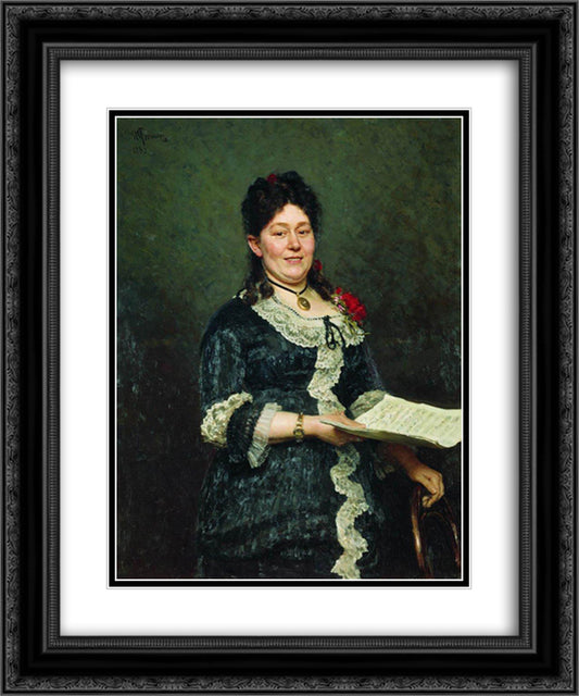 Portrait of the Singer Alexandra Molas 20x24 Black Ornate Wood Framed Art Print Poster with Double Matting by Repin, Ilya