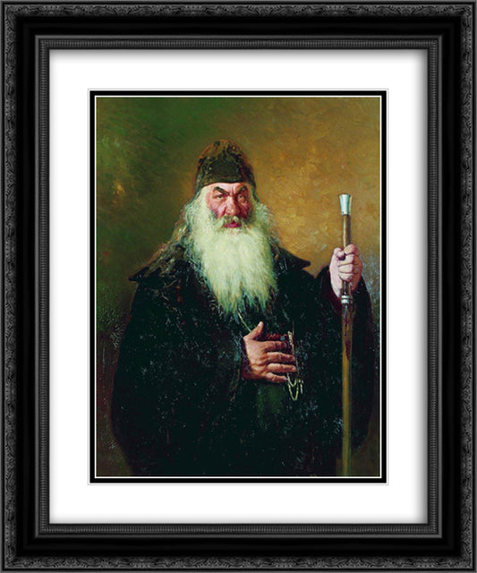 Portrait of the Surgeon Nikolay Pirogov 20x24 Black Ornate Wood Framed Art Print Poster with Double Matting by Repin, Ilya