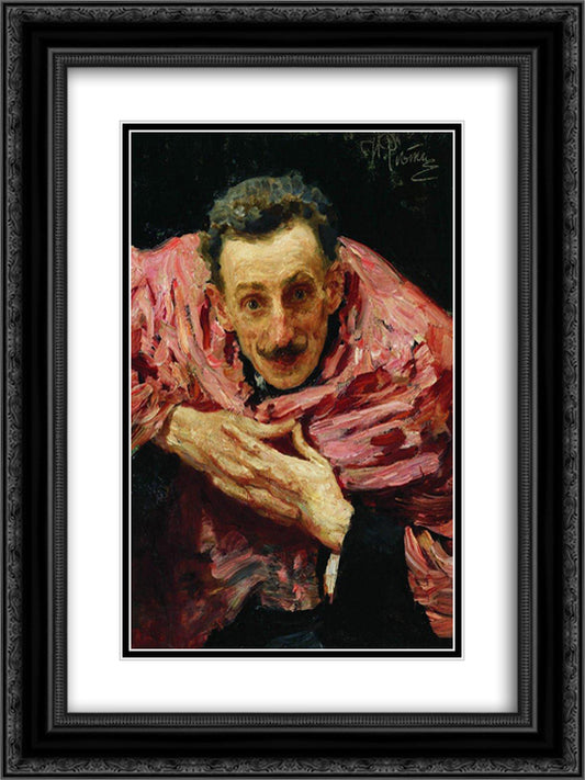 Portrait of V.D. Ratov (S.M. Muratov) 18x24 Black Ornate Wood Framed Art Print Poster with Double Matting by Repin, Ilya