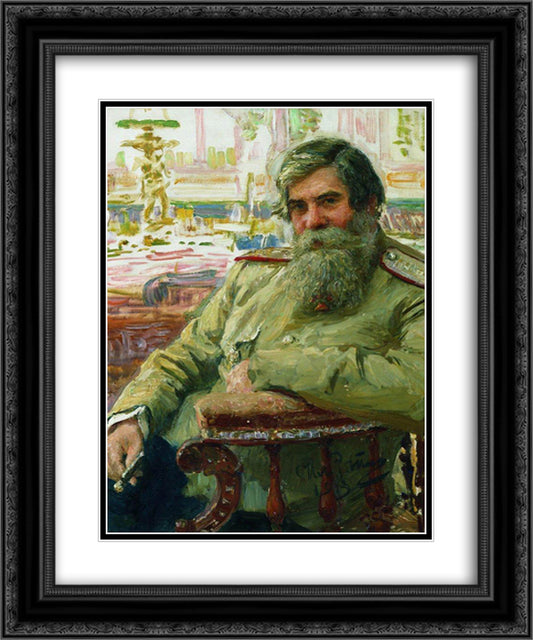 Portrait of Vladimir Bekhterev 20x24 Black Ornate Wood Framed Art Print Poster with Double Matting by Repin, Ilya