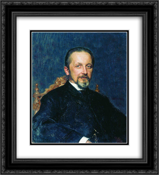 Privy Councillor 20x22 Black Ornate Wood Framed Art Print Poster with Double Matting by Repin, Ilya