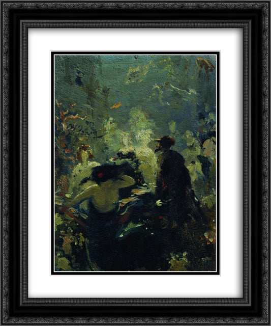 Sadko in the Underwater Kingdom 20x24 Black Ornate Wood Framed Art Print Poster with Double Matting by Repin, Ilya