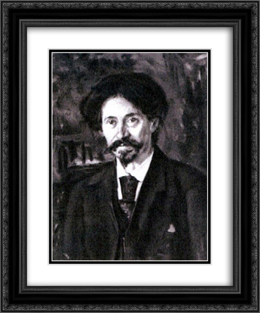 Self-portrait 20x24 Black Ornate Wood Framed Art Print Poster with Double Matting by Repin, Ilya
