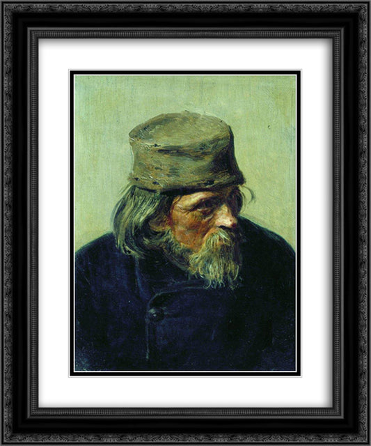 Seller of student works at the Academy of Arts 20x24 Black Ornate Wood Framed Art Print Poster with Double Matting by Repin, Ilya