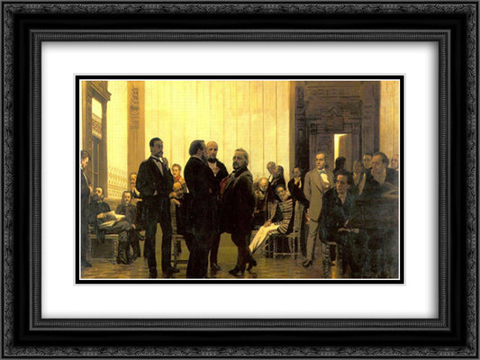 Slavic composers 24x18 Black Ornate Wood Framed Art Print Poster with Double Matting by Repin, Ilya