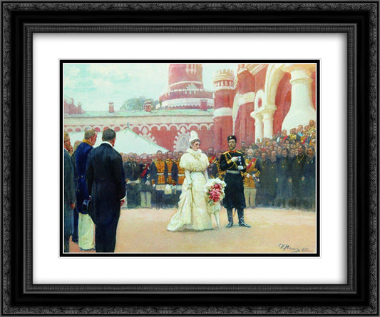 Speech of His Imperial Majesty on May 18, 1896 24x20 Black Ornate Wood Framed Art Print Poster with Double Matting by Repin, Ilya
