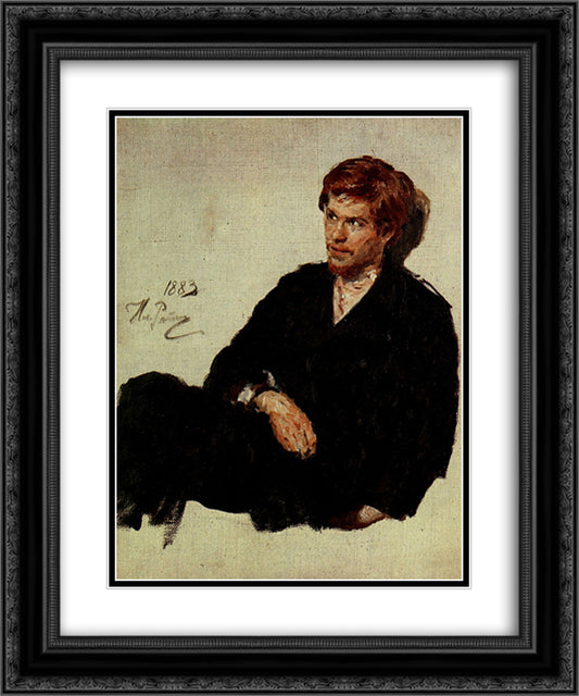 Student Nihilist 20x24 Black Ornate Wood Framed Art Print Poster with Double Matting by Repin, Ilya