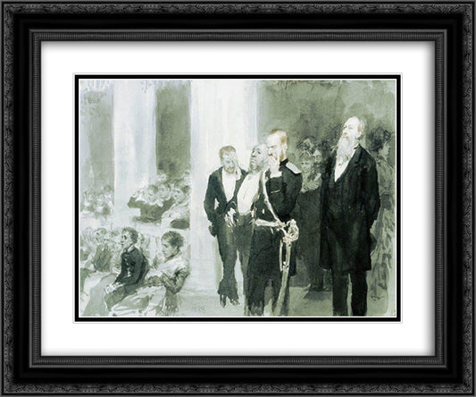 The Concert in the Assembly of Nobility 24x20 Black Ornate Wood Framed Art Print Poster with Double Matting by Repin, Ilya