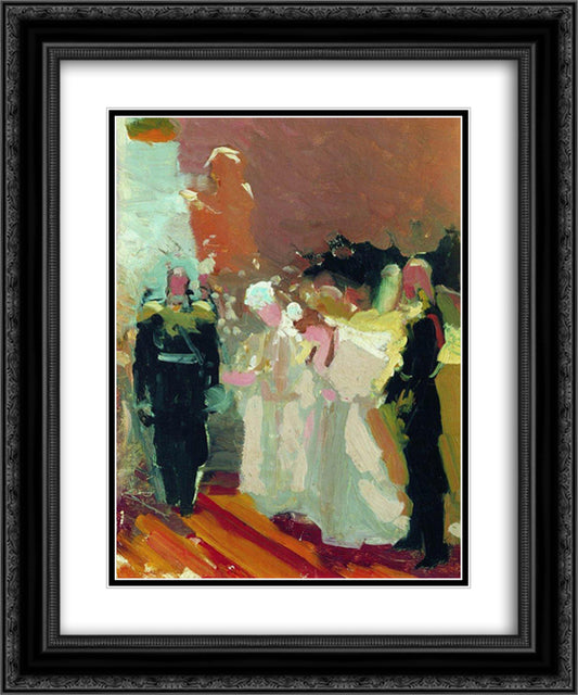 The yield on the Red Porch 20x24 Black Ornate Wood Framed Art Print Poster with Double Matting by Repin, Ilya
