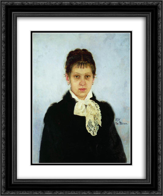 V.A. Repina 20x24 Black Ornate Wood Framed Art Print Poster with Double Matting by Repin, Ilya