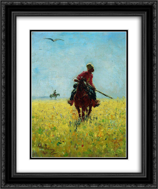 Watch 20x24 Black Ornate Wood Framed Art Print Poster with Double Matting by Repin, Ilya