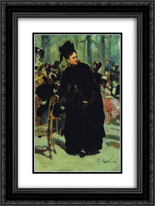 Woman (study) 18x24 Black Ornate Wood Framed Art Print Poster with Double Matting by Repin, Ilya