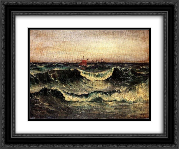 Kymata 24x20 Black Ornate Wood Framed Art Print Poster with Double Matting by Altamouras, Ioannis