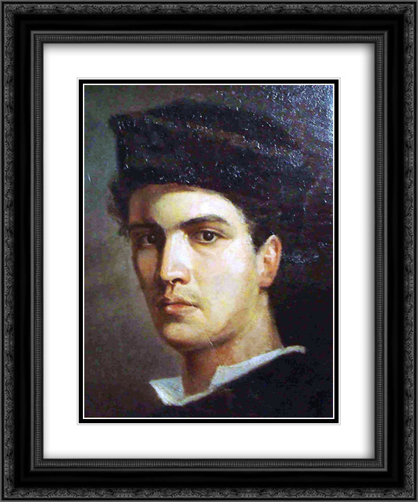 Self-Portrait 20x24 Black Ornate Wood Framed Art Print Poster with Double Matting by Altamouras, Ioannis