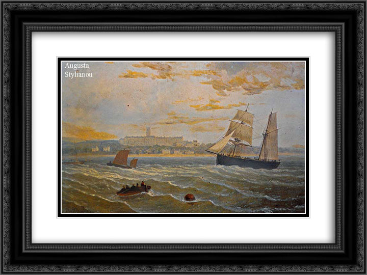 Skagerrak 24x18 Black Ornate Wood Framed Art Print Poster with Double Matting by Altamouras, Ioannis