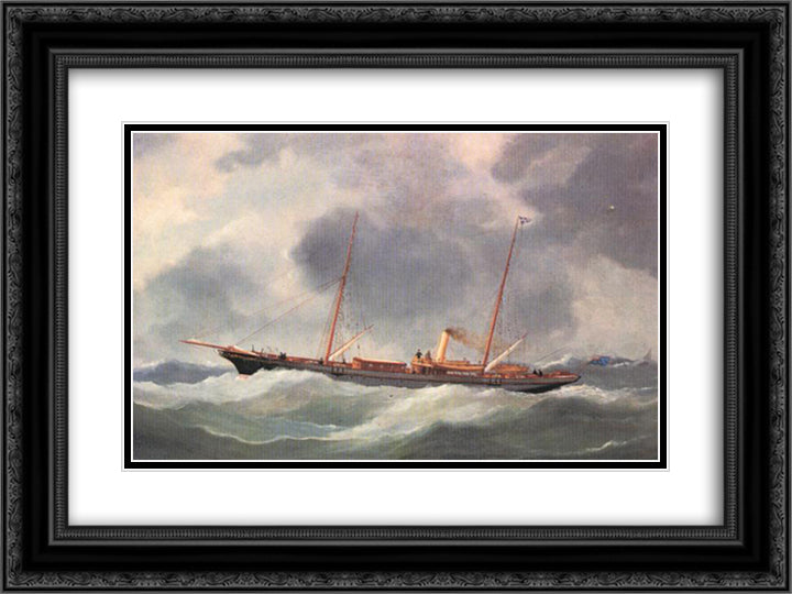 Yacht 24x18 Black Ornate Wood Framed Art Print Poster with Double Matting by Altamouras, Ioannis