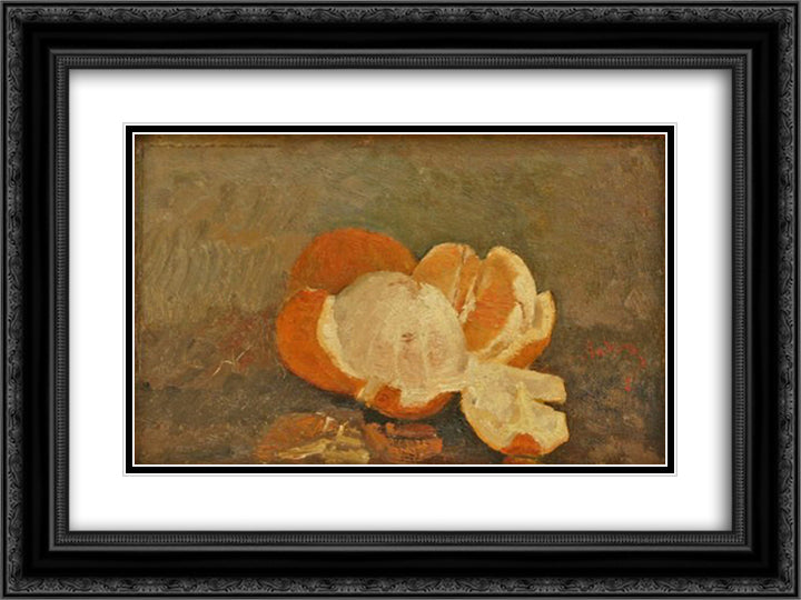 Peeled Orange 24x18 Black Ornate Wood Framed Art Print Poster with Double Matting by Andreescu, Ion