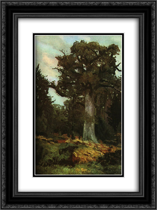 The Oak 18x24 Black Ornate Wood Framed Art Print Poster with Double Matting by Andreescu, Ion