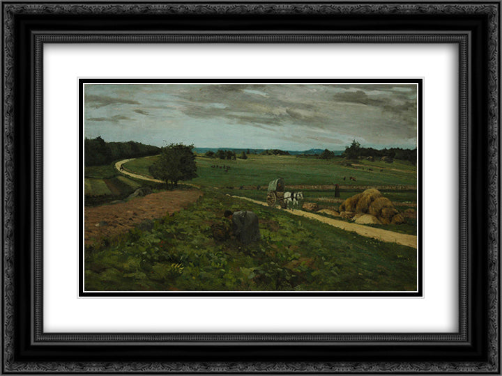 Untitled (View of a Field) 24x18 Black Ornate Wood Framed Art Print Poster with Double Matting by Andreescu, Ion