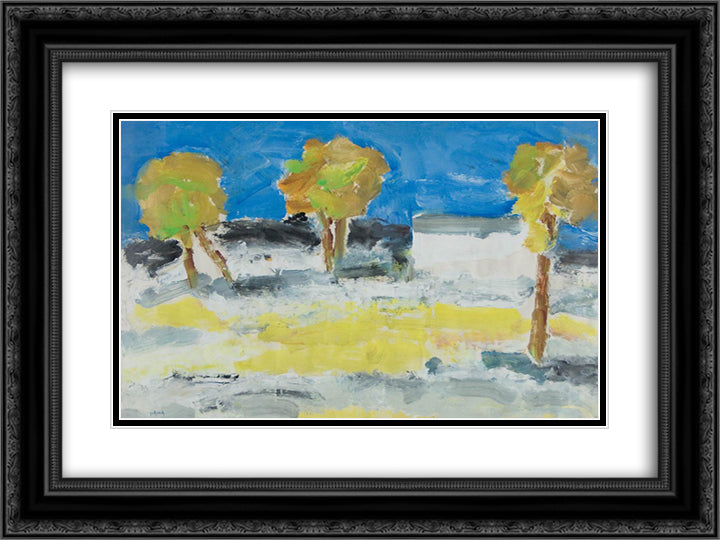 2 Mai Beach 24x18 Black Ornate Wood Framed Art Print Poster with Double Matting by Pacea, Ion