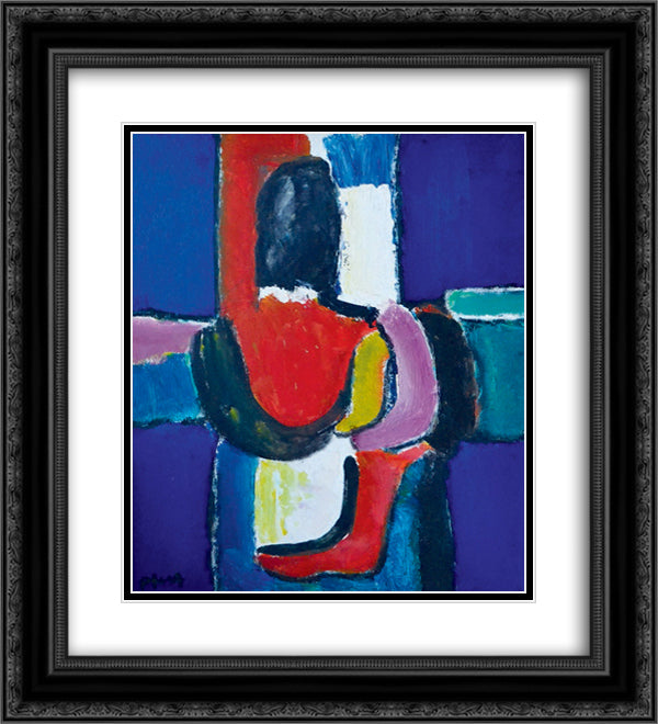 Totem 20x22 Black Ornate Wood Framed Art Print Poster with Double Matting by Pacea, Ion