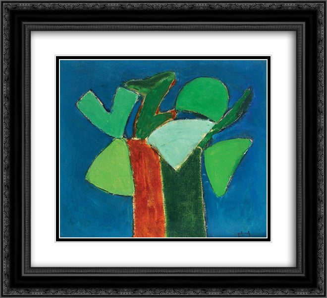 Tree Coming Into Bud 22x20 Black Ornate Wood Framed Art Print Poster with Double Matting by Pacea, Ion
