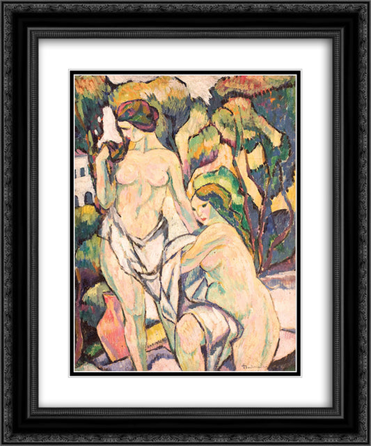 Baigneuses 20x24 Black Ornate Wood Framed Art Print Poster with Double Matting by Theodorescu Sion, Ion