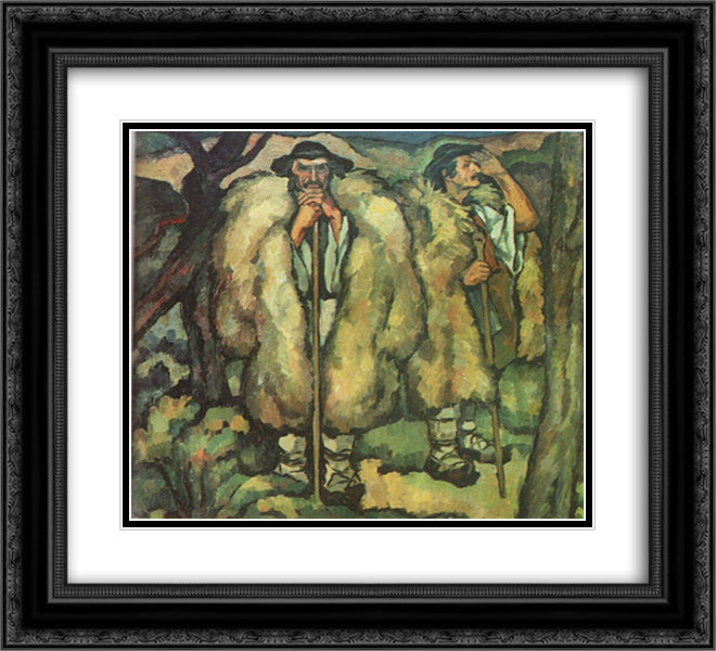 Mountain Folk 22x20 Black Ornate Wood Framed Art Print Poster with Double Matting by Theodorescu Sion, Ion