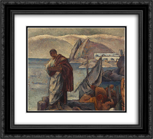 Ovid in Exile 22x20 Black Ornate Wood Framed Art Print Poster with Double Matting by Theodorescu Sion, Ion