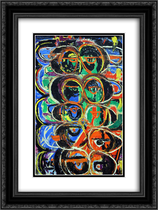 Circuits 18x24 Black Ornate Wood Framed Art Print Poster with Double Matting by Tuculescu, Ion