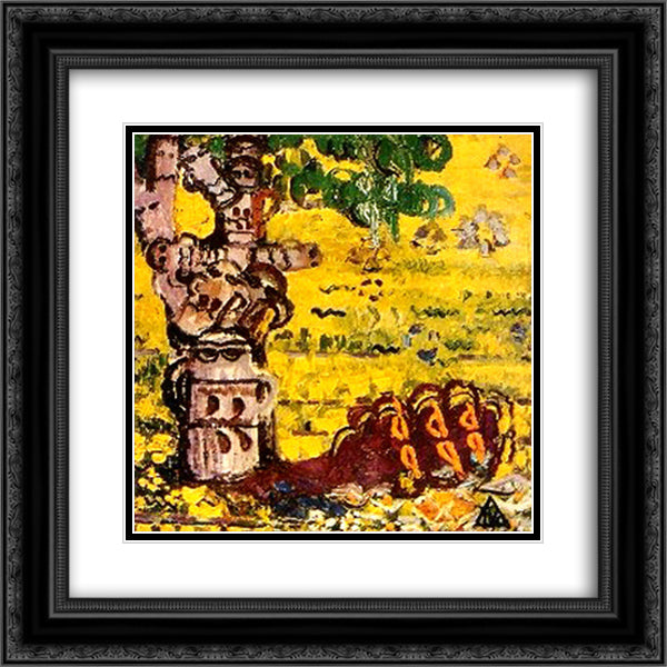 Looks of the Shadow 20x20 Black Ornate Wood Framed Art Print Poster with Double Matting by Tuculescu, Ion