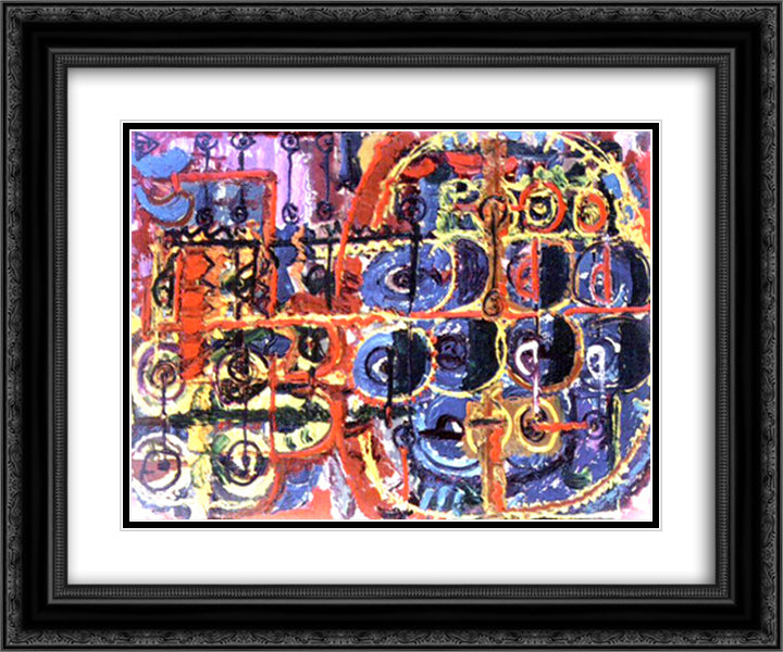 Multiple Lives 24x20 Black Ornate Wood Framed Art Print Poster with Double Matting by Tuculescu, Ion
